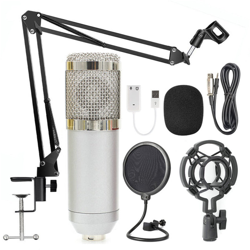Microphone stand set professional with adjustable boom arm and shock mount features for recording studios