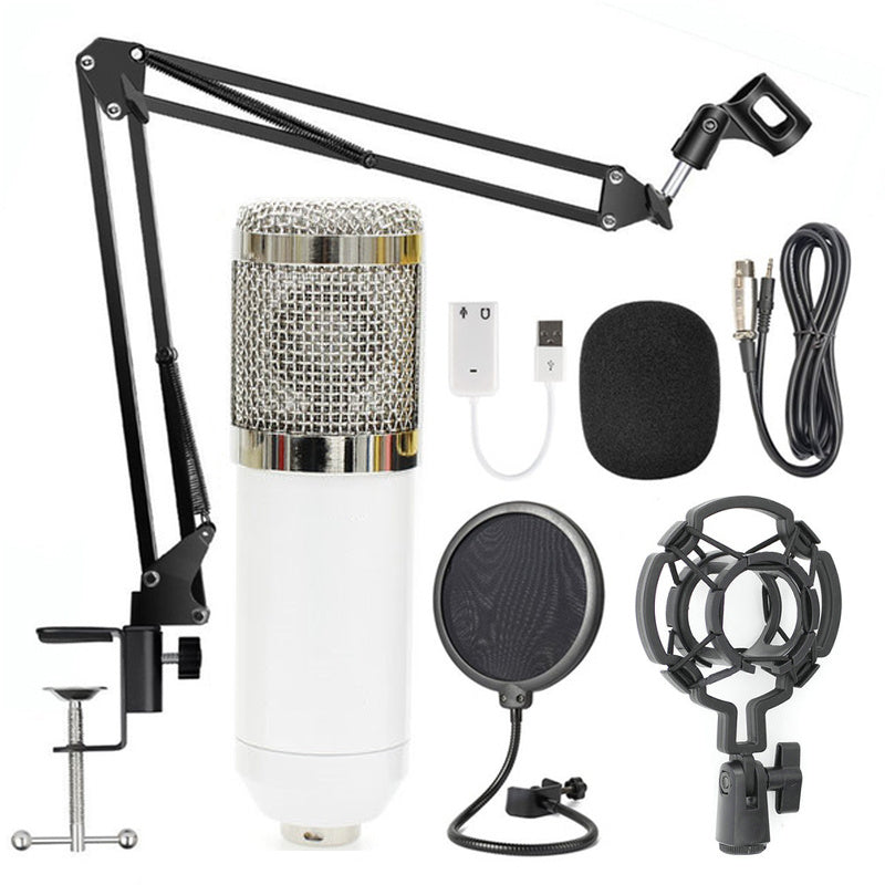 Microphone stand set professional with adjustable arm, pop filter, and USB microphone accessories