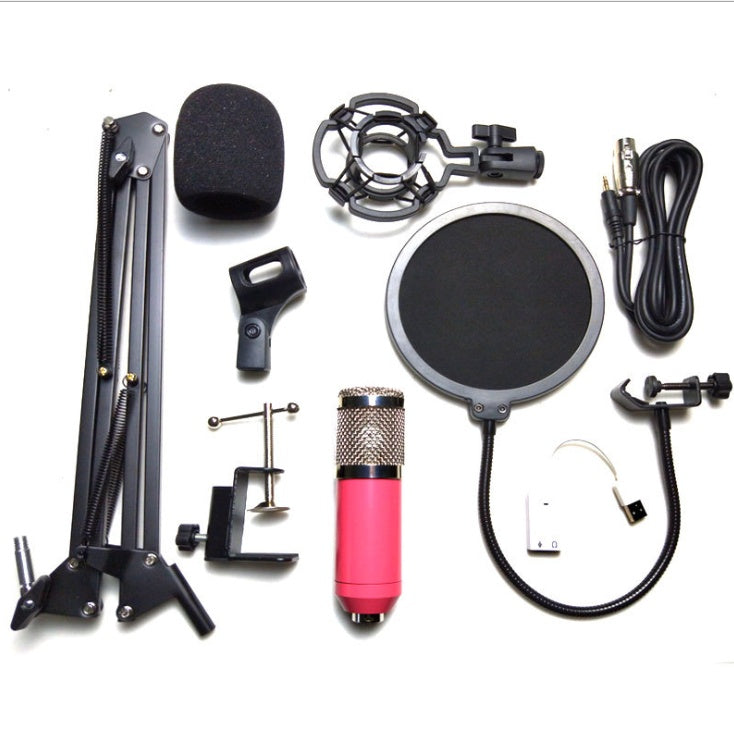 Microphone stand set professional with a pop filter, shock mount, and flexible arm for studio recording