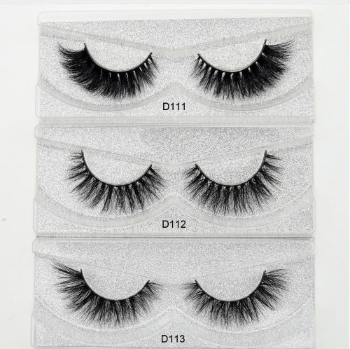 Three styles of long-lasting faux lashes in a glittery case for dramatic eye looks