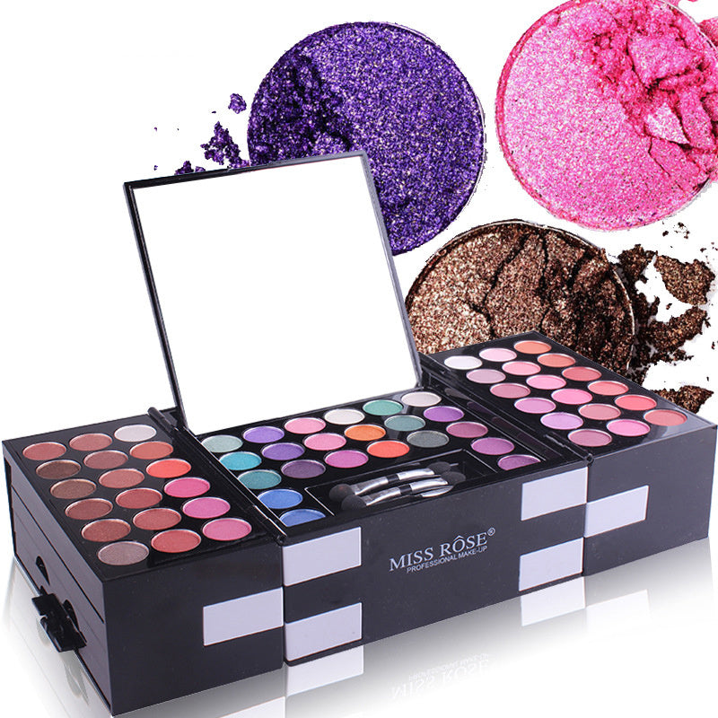 Miss Rose 144 Color Eyeshadow Palette with vibrant shades and a versatile compact design for creative looks
