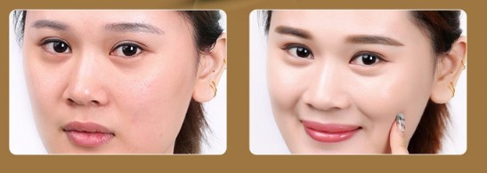 Before and after photos showing the effects of anti-aging snail moisturizer on smoother, brighter skin