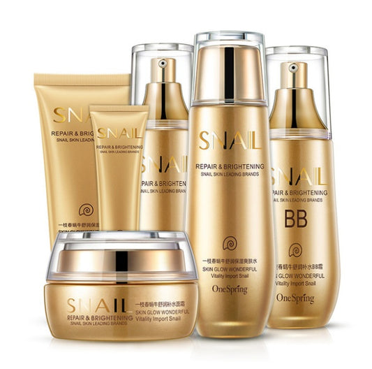 You Buy For Me Anti-Aging Snail Moisturizer Set with Repair and Brightening Properties in Gold Packaging