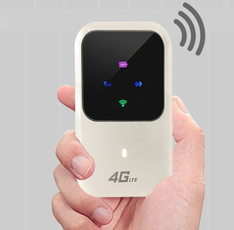 Handheld portable WiFi router 4G with signal indicators and compact design for on-the-go connectivity