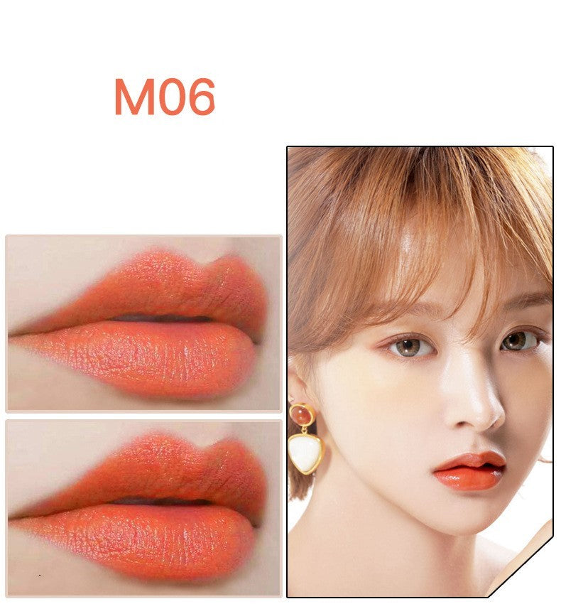 Long-lasting waterproof lipstick in vibrant orange shade for a bold, lasting lip look