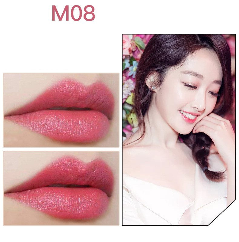YouBuyForMe long-lasting waterproof lipstick in shade M08 with vibrant pink color on full lips