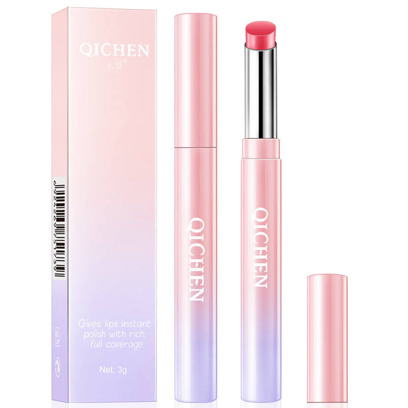 Qichen Long-Lasting Waterproof Lipstick in Pink with Rich Full Coverage for Vibrant Lips