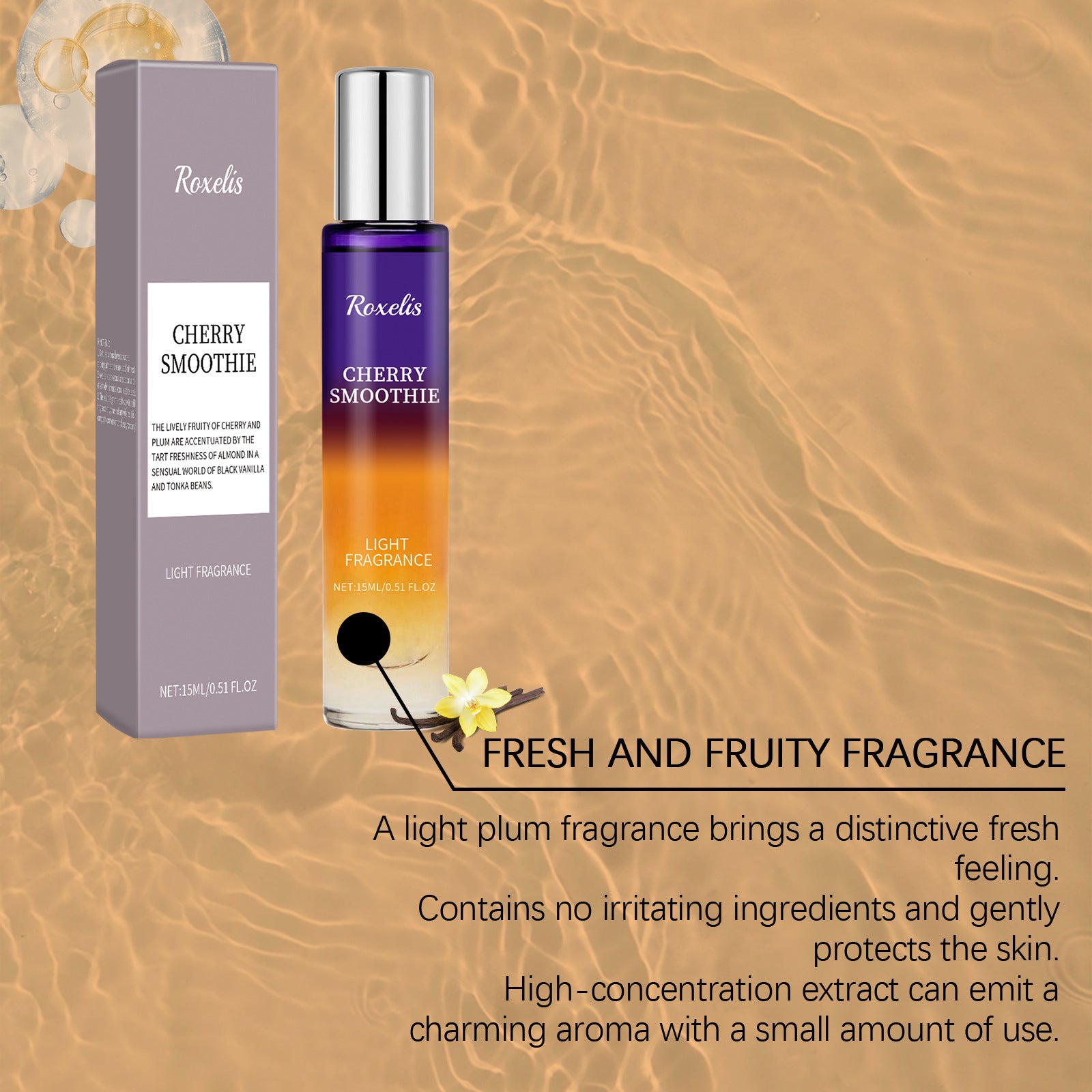 Cherry Vanilla Perfume by youbuyforme in a purple bottle with a light fruity fragrance for fresh feeling