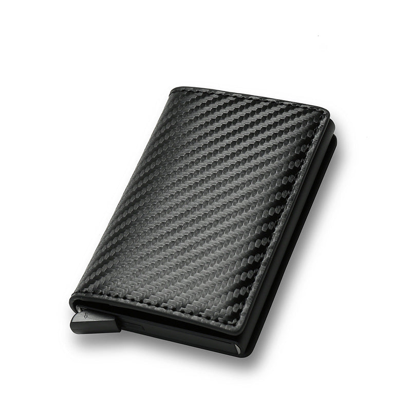 YouBuyForMe secure RFID credit card case in sleek black carbon fiber design for enhanced protection