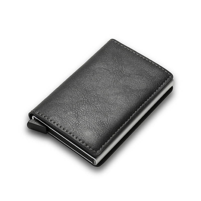 Stylish black secure RFID credit card case made from durable leather for safe card storage