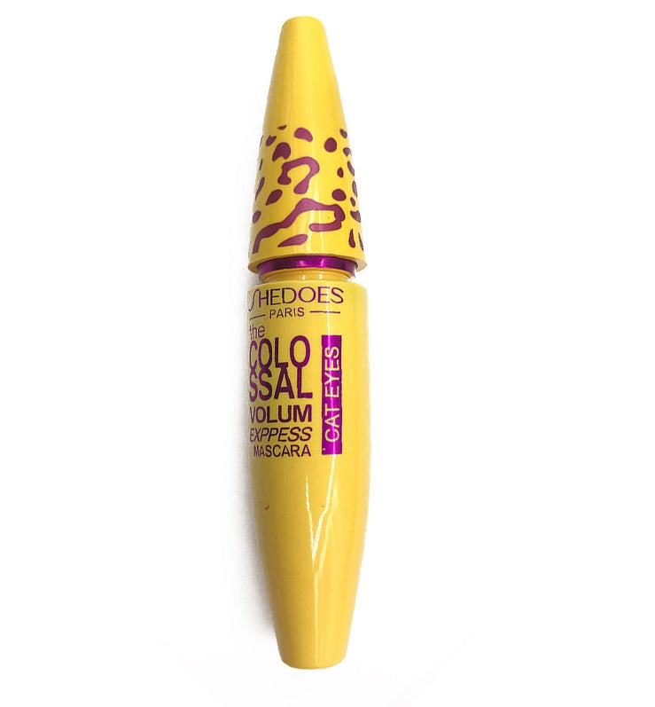 Maybelline The Colossal Volum' Express Cat Eyes Mascara in Yellow for volumizing waterproof mascara for thick lashes