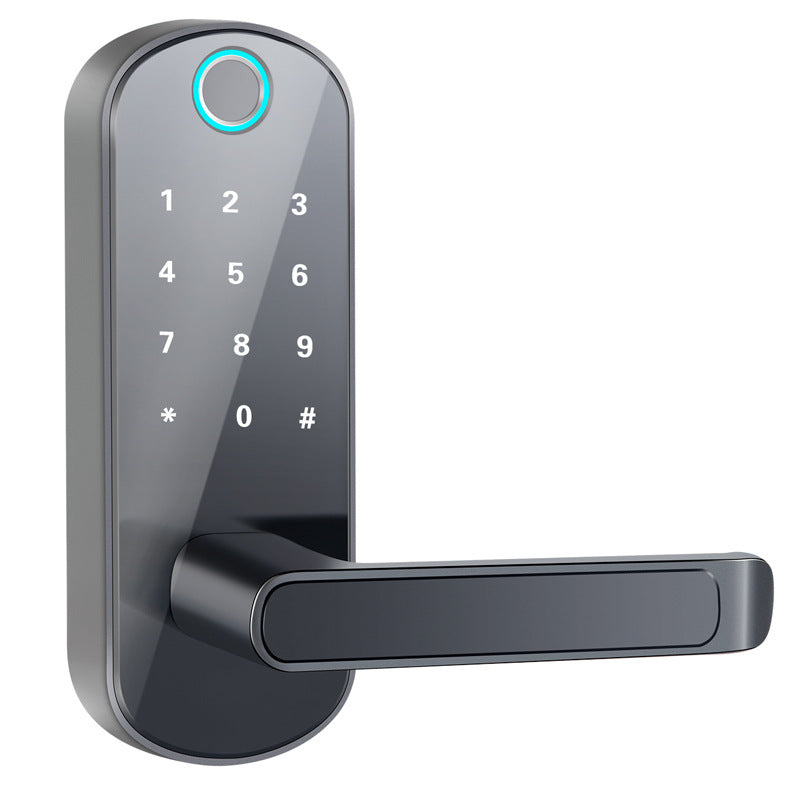Smart Bluetooth fingerprint lock with keypad and sleek design for enhanced security
