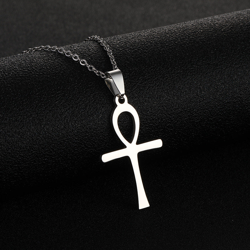 Stainless steel cross necklace featuring a sleek and modern design for everyday wear