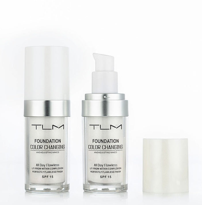 TLM Foundation color changing in two pump bottles for flawless all-day complexion