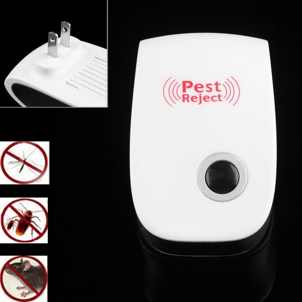 Ultrasonic pest repeller plug designed to repel insects and rodents for a pest-free environment