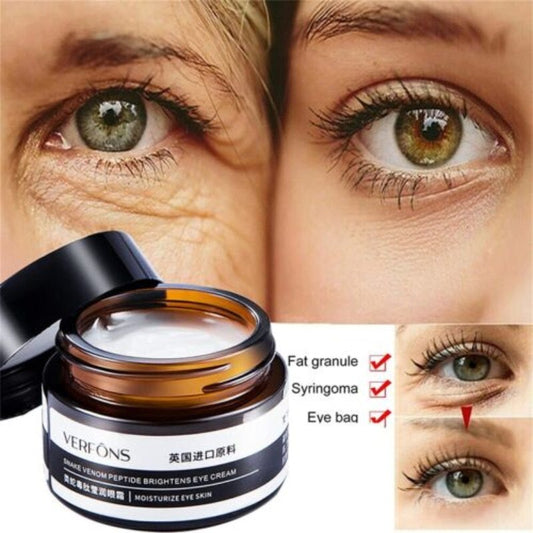 Verfons firming eye cream in jar used to reduce eye bags and improve skin radiance