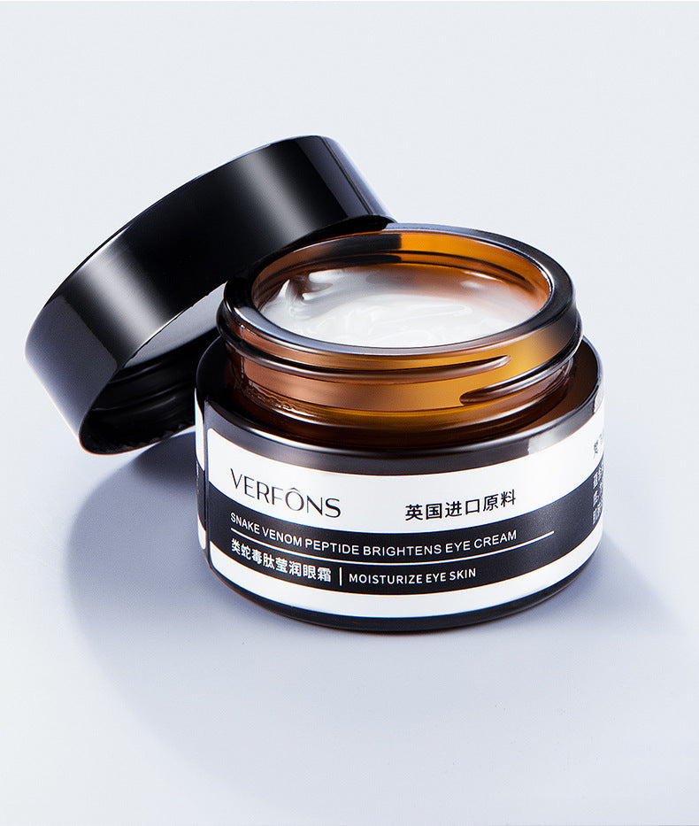 Verfons Snake Venom Peptide Brightens Eye Cream in amber jar for firming eye cream and moisturizing skin
