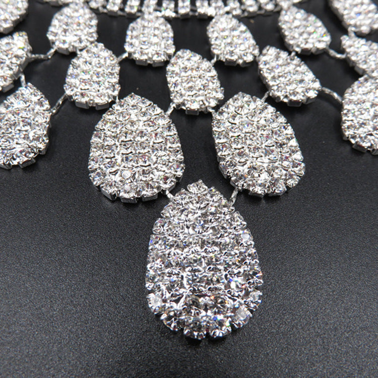Elegant youbuyforme rhinestone necklace with intricate teardrop design for special occasions