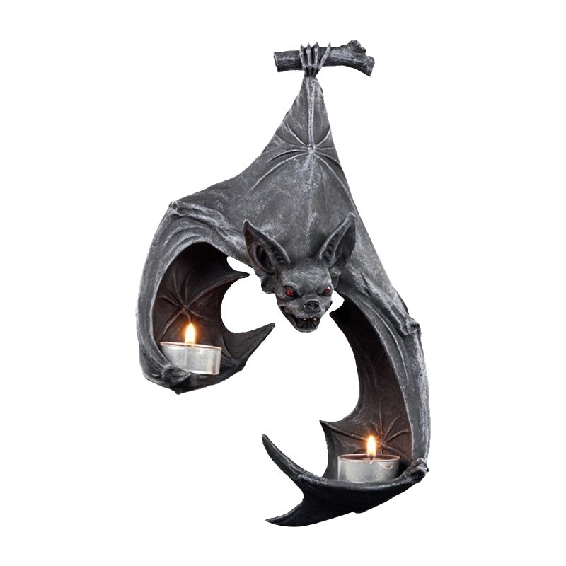 Bat Wall Hanging Candlestick Resin Decoration