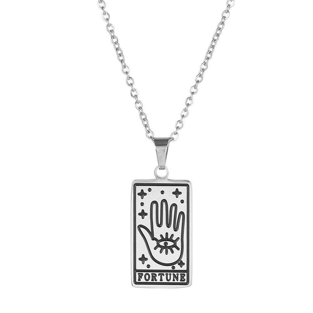 Tarot Pendant Female Niche Design Sense Titanium Steel Necklace