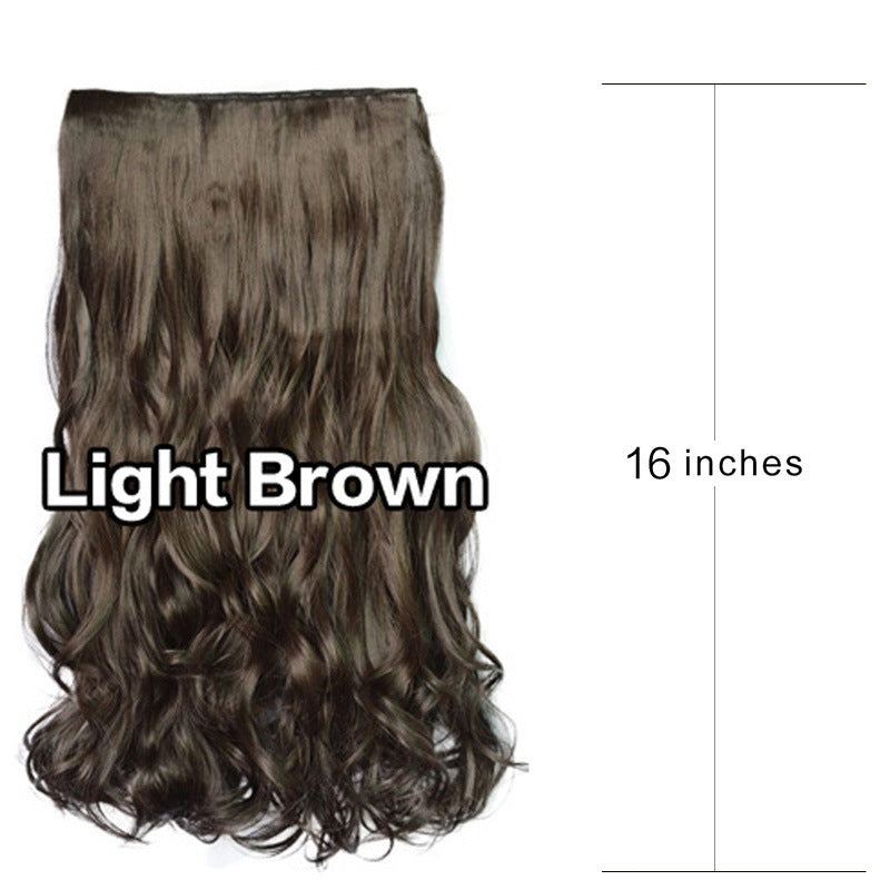 Female five card hair extensions piece