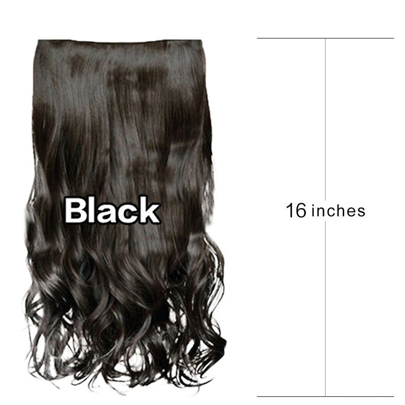 Female five card hair extensions piece