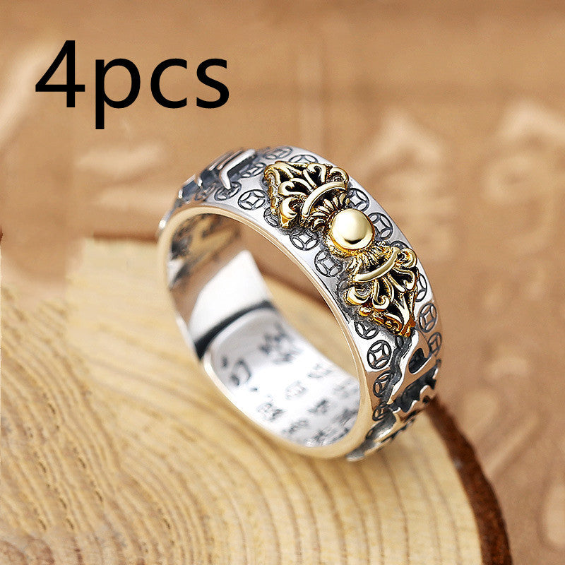 Ring - Little Pixiu Heart Sutra Ring Men And Women Lucky