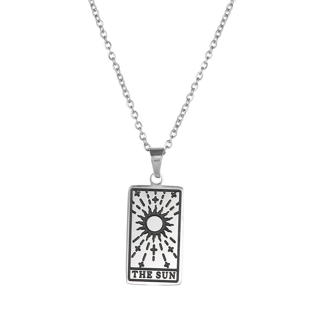 Tarot Pendant Female Niche Design Sense Titanium Steel Necklace