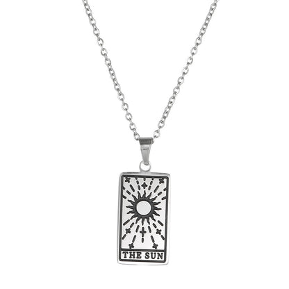 Tarot Pendant Female Niche Design Sense Titanium Steel Necklace