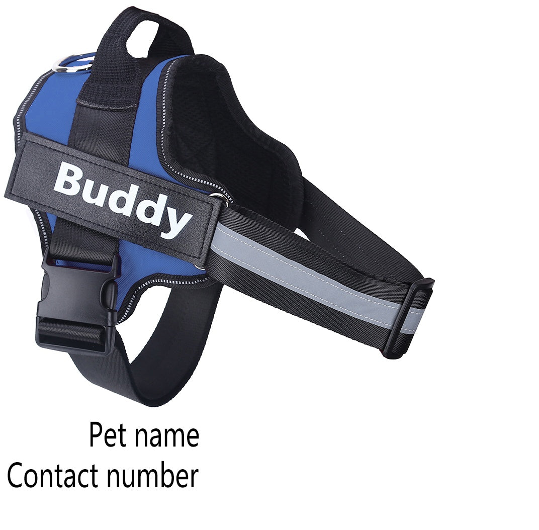 Personalized Dog Harness NO PULL Reflective Breathable Adjustable Pet Harness Vest For Small Large Dog Custom Patch Pet Supplies