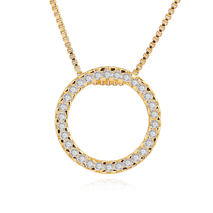 Round Zircon Pendant Necklace
