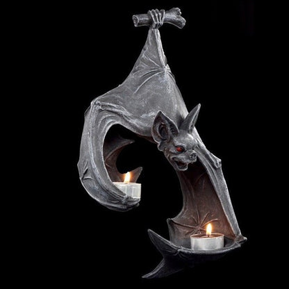 Bat Wall Hanging Candlestick Resin Decoration