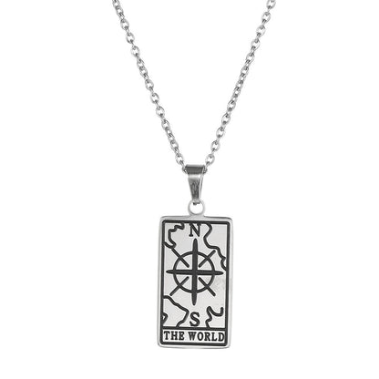 Tarot Pendant Female Niche Design Sense Titanium Steel Necklace