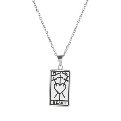 Tarot Pendant Female Niche Design Sense Titanium Steel Necklace