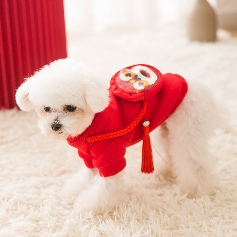 Pet Clothes Spring Lion Dance Hoodie Dog