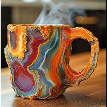 Resin Mineral Crystal Coffee Mug