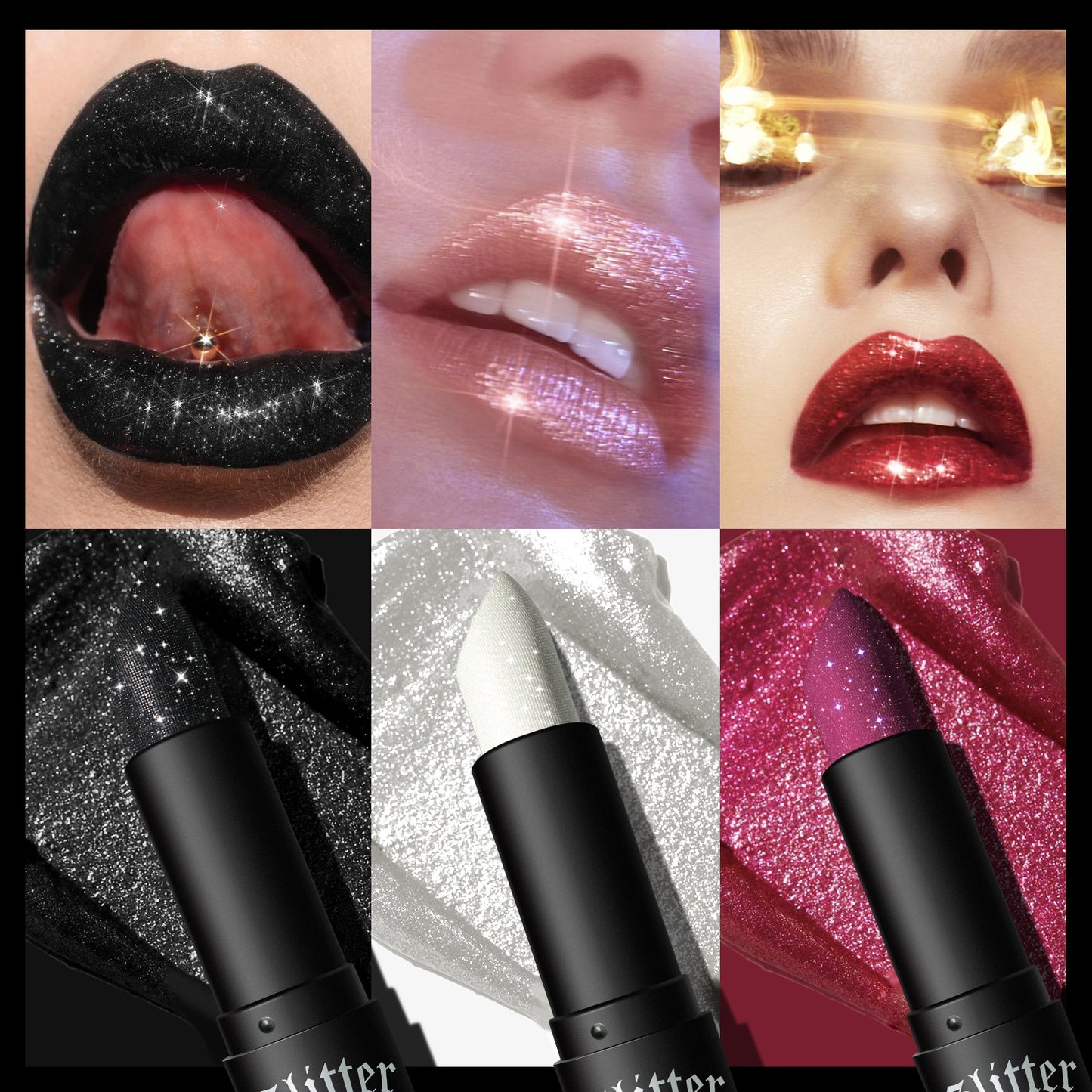 Glittering Lipstick, Long Lasting Nourishing Moisturizing 7 Colour