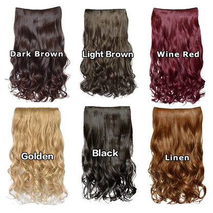 Female five card hair extensions piece