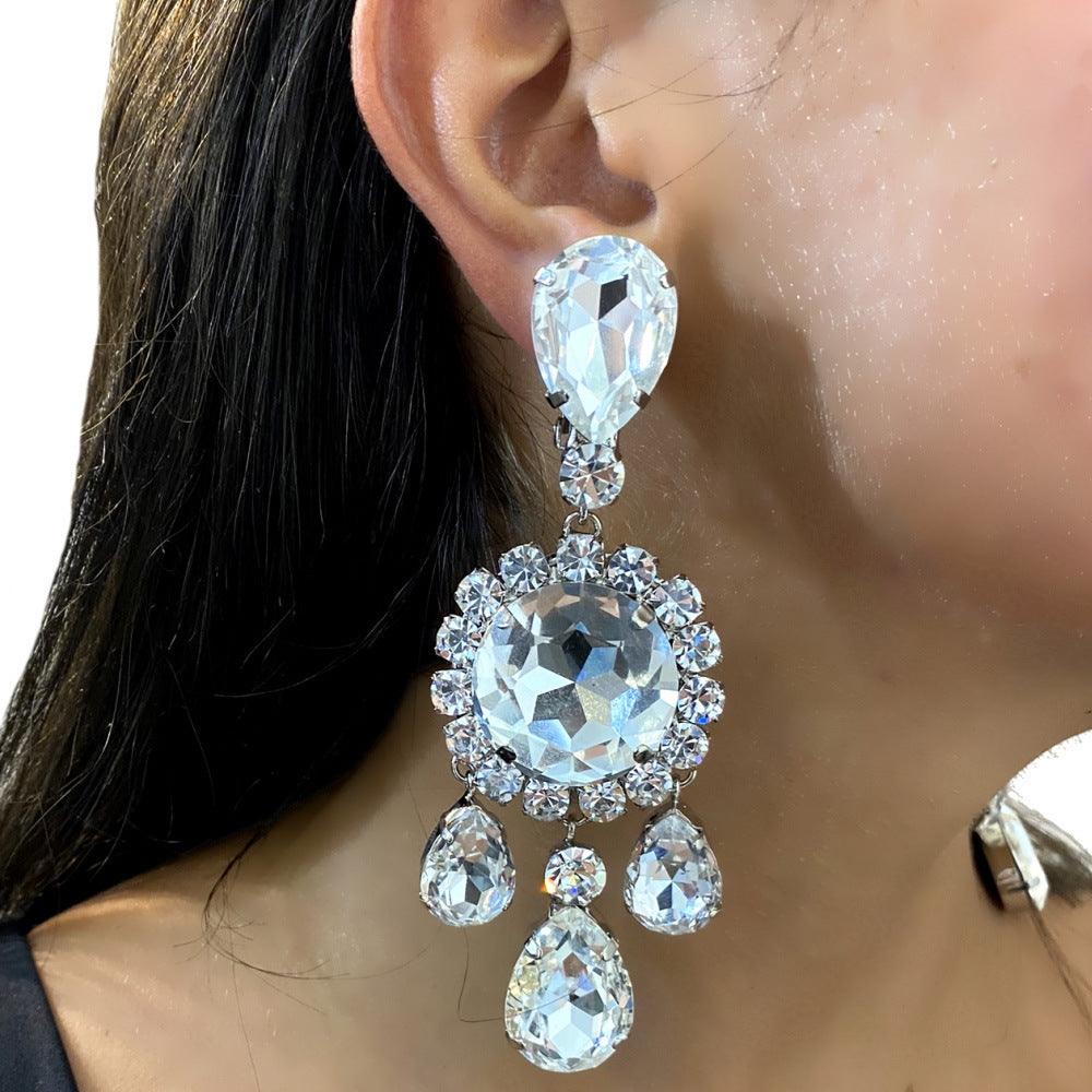 Rhinestone Pendant Necklace Set Fashion