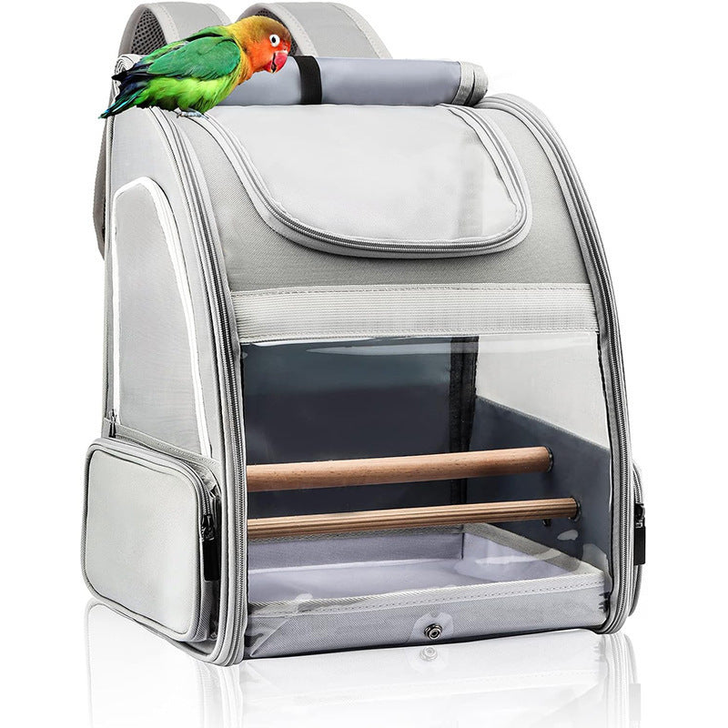 Pet travel cage with upgraded tray and standing perch