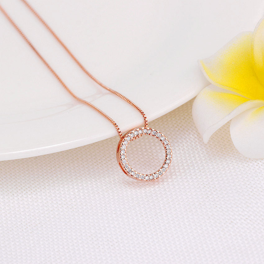 Round Zircon Pendant Necklace