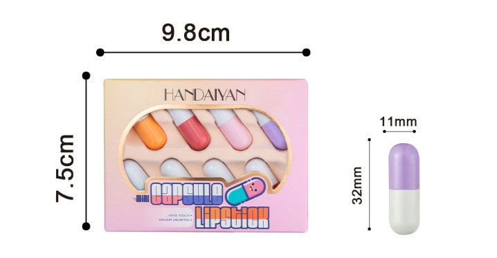8 colours mini Pill Capsule Lipstick Lip Balm