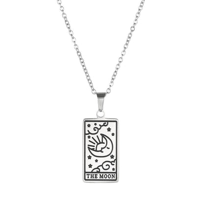 Tarot Pendant Female Niche Design Sense Titanium Steel Necklace