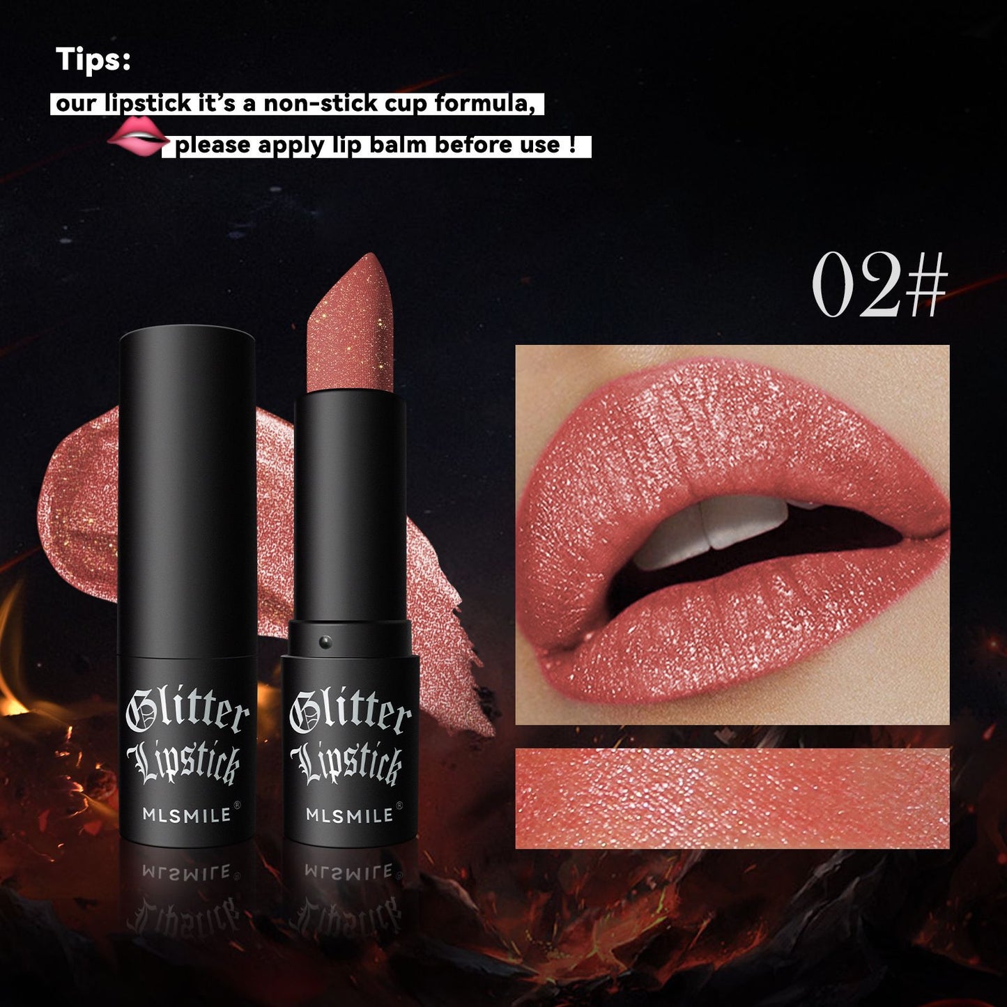 Glittering Lipstick, Long Lasting Nourishing Moisturizing 7 Colour