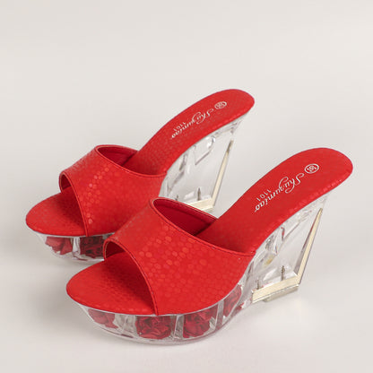 Women's Crystal Bottom 10cm Wedge