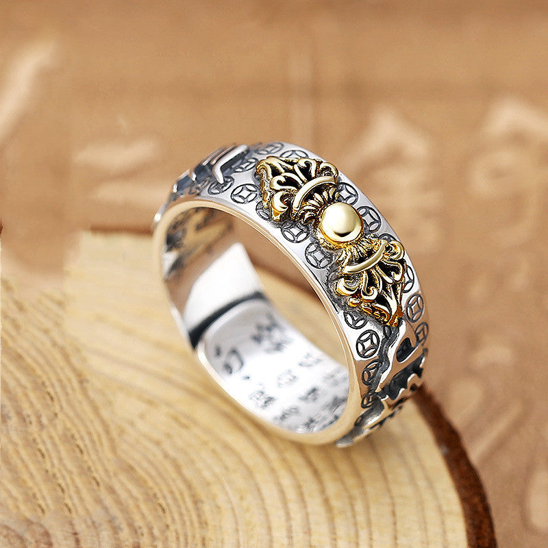 Ring - Little Pixiu Heart Sutra Ring Men And Women Lucky