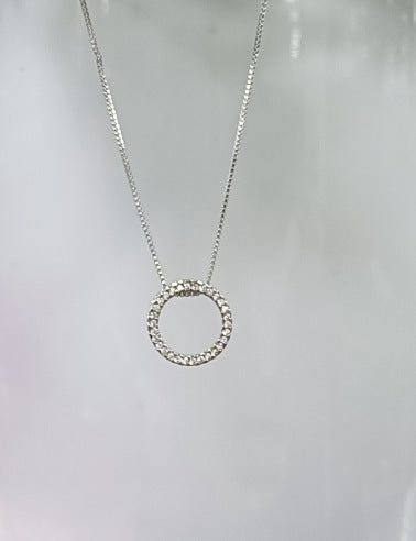 Round Zircon Pendant Necklace