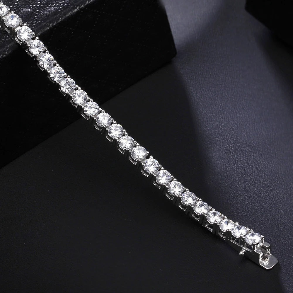 Real 925 Sterling Silver Bracelet - Tennis Bracelet Style