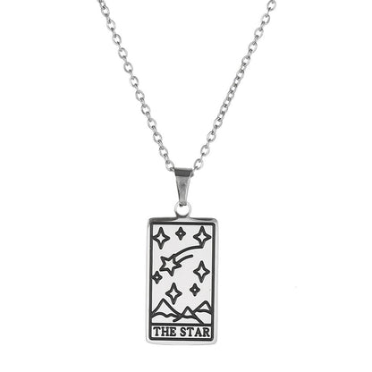 Tarot Pendant Female Niche Design Sense Titanium Steel Necklace