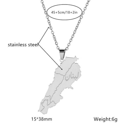 Map Material Stainless Steel Necklace And Pendant